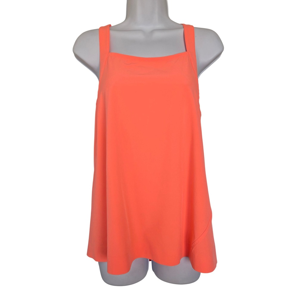 Athleta‎ Neon Coral Cross Back Flowy Tank Top Size S Athletic Activewear Resort